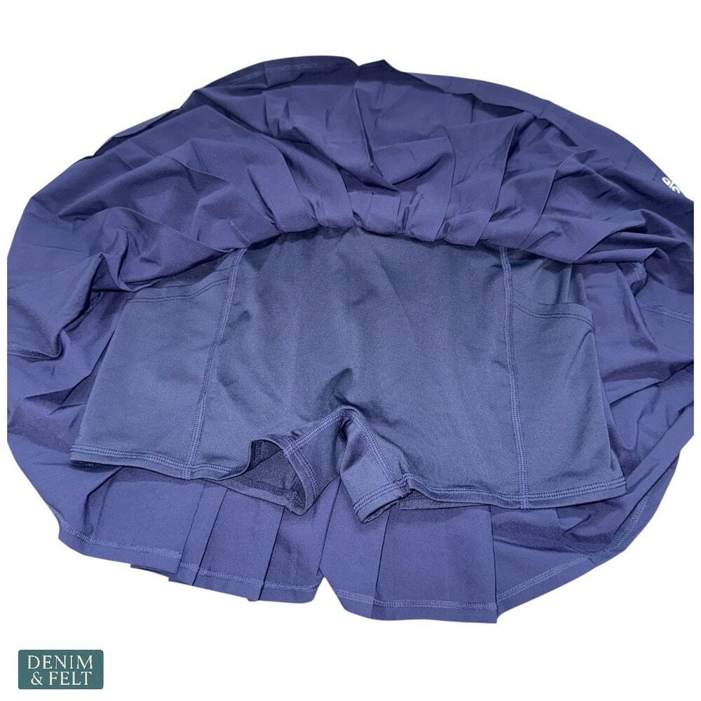 Alo Varsity Tennis Skirt True Navy Pleated‎ Athletic w/ Built in Shorts & Pocket - Picture 8 of 16